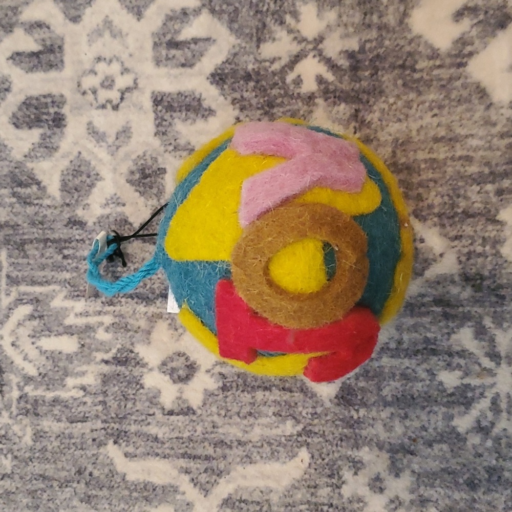 NWT Joy Globe Felt Ornament